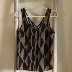 Nordstrom Geo-Print Top with Back Detail Small